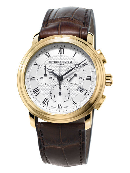 Frederique Constant FC-292MC4P5 Classics Quartz Chronograph Yellow Gold Silver Dial