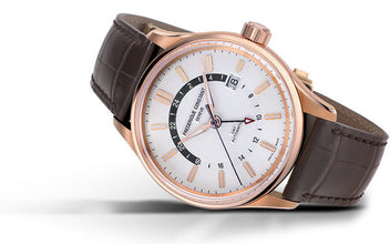Frederique Constant FC-350VT4H4 Yacht Timer GMT Rose Gold Silver Dial