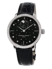 Frederique Constant FC-701BSD3SD6 Slimline Moonphase Stars Manufacture Stainless Steel Black Dial
