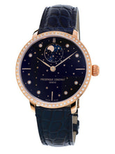 Frederique Constant FC-701NSD3SD4 Slimline Moonphase Stars Manufacture Rose Gold Blue Dial