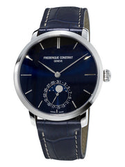 Frederique Constant FC-705N4S6 Slimline Moonphase Manufacture Stainless Steel Blue Dial