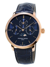 Frederique Constant FC-775N4S4 Slimline Perpetual Calendar Manufacture Rose Gold Blue Dial