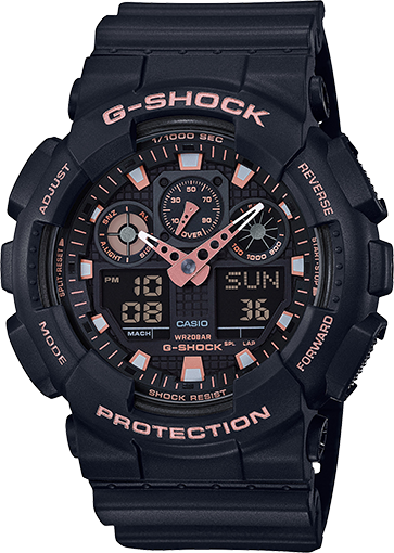 Casio G-Shock Ana-Digital Black and Rose Gold GA100GBX-1A4CR