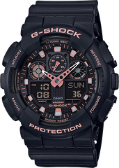Casio G-Shock Ana-Digital Black and Rose Gold GA100GBX-1A4CR