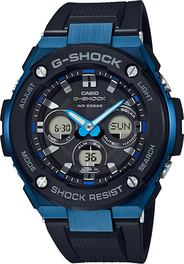 G-Shock G-Steel Black and Blue GSTS300G-1A2