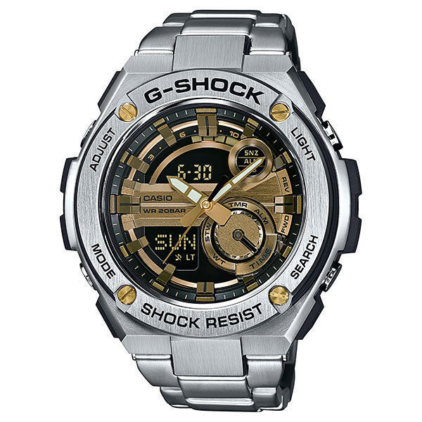 Casio G-Shock G-Steel 2nd Generation 3D Gold Dial GST210D-9ACR