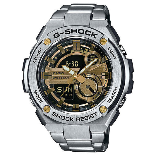 Casio G-Shock G-Steel 2nd Generation 3D Gold Dial GST210D-9ACR