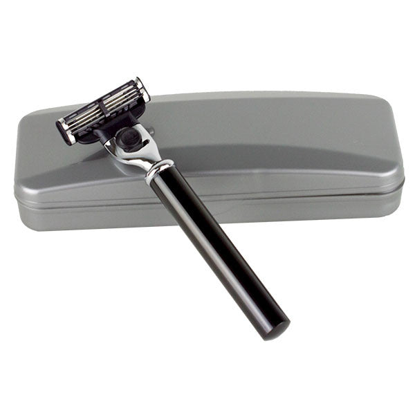 Hirsh Luxury Razor - Black Resin with Aluminum Core - Gillette Mach 3 (HL-M5KS)