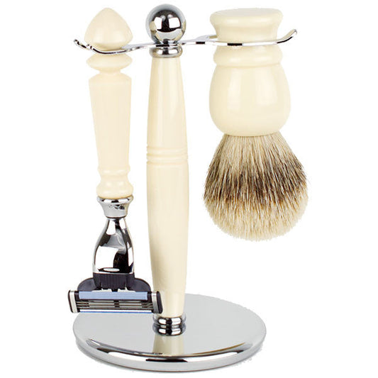 Hirsh Luxury Shaving Set - Ivory Resin - Mach 3 (HL-MSBA25RS)