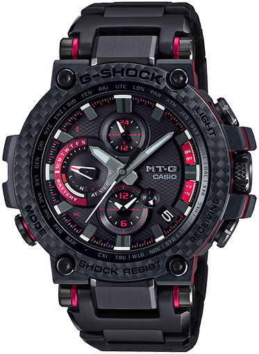 G-Shock MTGB1000XBD-1 MT-G Red Accent Carbon Fiber Bezel Smartphone Enabled Solar Watch