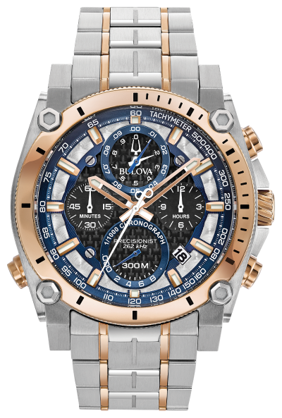 Bulova Men's  Precisionist Chronograph Watch- 98B317 + Free Travel Clock & Picture Frame Clock