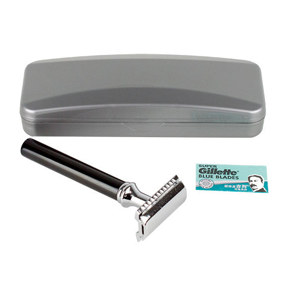 Hirsh Luxury Razor - Black Resin with Aluminum Core - Double Edge Safety Razor (HL-S5KS)