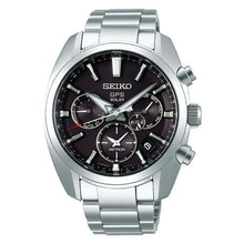 Seiko Astron SSH021 GPS Solar Quartz Dual Time Stainless Steel Black Dial