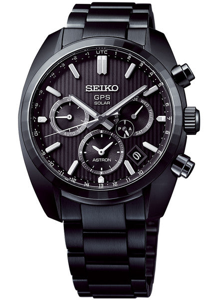 Seiko Astron SSH023 Limited Edition 50th Anniversary 1969 5x Series Dual Time Black Stainless Steel