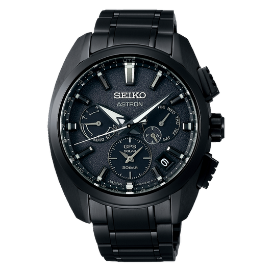 Seiko Astron SSH069 GPS Solar Black Dial and Case