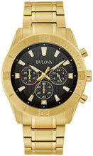 Bulova 97A165 Gold Tone Black Dial Chronograph