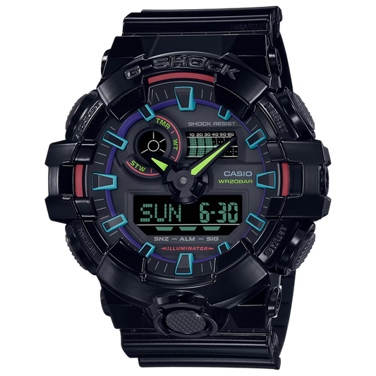 G-Shock GA700RGB-1A Virtual Rainbow Cybertech Ana-Digi