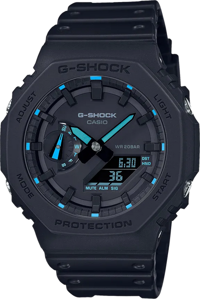 G-Shock GA2100-1A2 Octagonal Splash Neon Teal Casioak