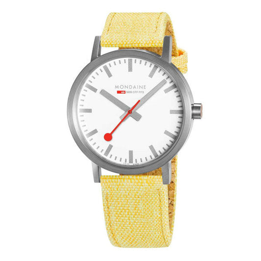 Mondaine A660.30360.17SBE 40mm Classic Modern Yellow Watch