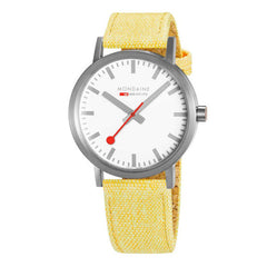 Mondaine A660.30360.17SBE 40mm Classic Modern Yellow Watch