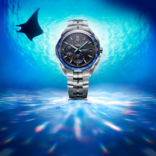 Casio OCWS7000-1A Oceanus Manta Elegance Black Dial Blue Accents