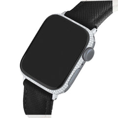 &Diamonds AW7-41-3-B Three Row Diamond Custom Apple Watch Black