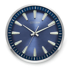 Citizen Gallery Circular Wall Clock - Silver-Tone - Navy Blue Dial  CC2010