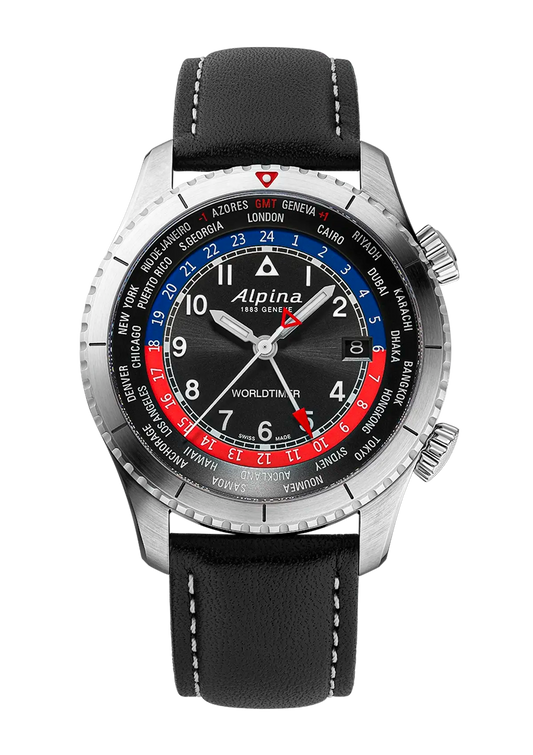 Alpina AL-255BRB4S26 Startimer Pilot Quartz Worldtimer Black