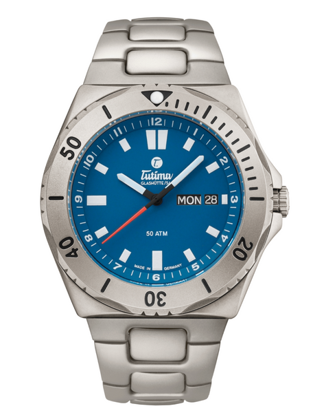 Tutima 6151-12 Seven Seas Titanium Signal Blue Automatic
