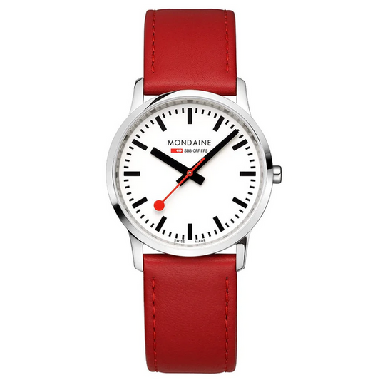 Mondaine A400.30351.11SBP Simply Elegant 36mm Red Leather Quartz