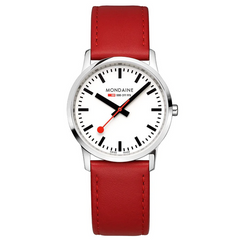 Mondaine A400.30351.11SBP Simply Elegant 36mm Red Leather Quartz