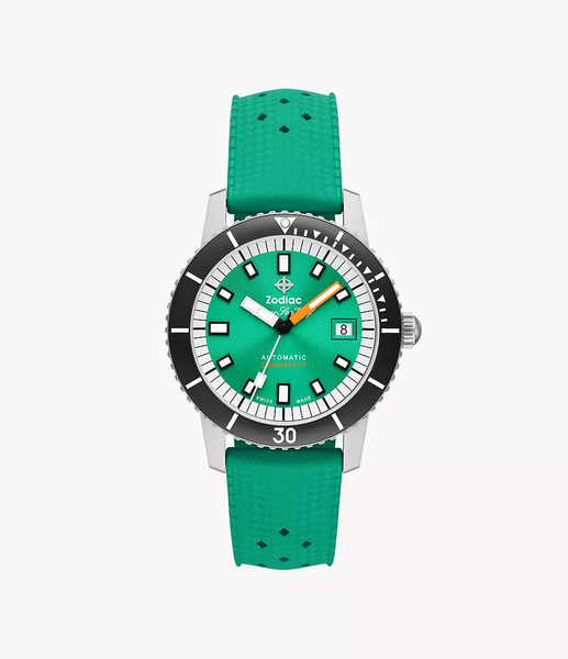 Zodaic ZO9305 Super Sea Wolf Compression Diver Automatic Green Rubber
