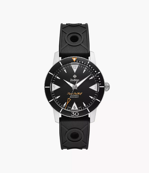 Zodiac ZO9212 Super Sea Wolf Skin Automatic Rubber Black