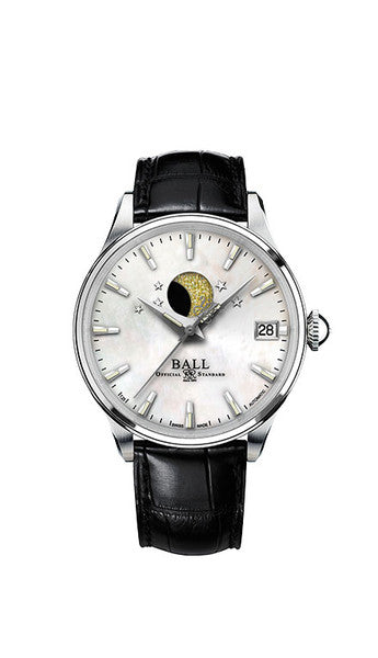 Ball NL3082D-LLJ-WH Trainmaster Moon Phase Ladies Automatic