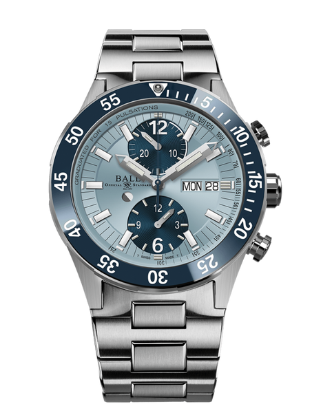 Ball DC3030C-S3J-IBEBE Roadmaster Rescue Chronograph Ice Blue Dial Titanium