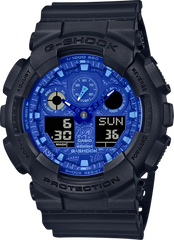 G-Shock GA100BP-1A Blue Paisley Ana-Digi Three Eye
