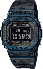 Casio G-Shock GMWB5000TCF-2 Full Metal Titanium Digital Camo Blue Accents