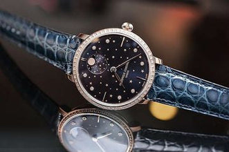 Frederique Constant FC-701NSD3SD4 Slimline Moonphase Stars Manufacture Rose Gold Blue Dial