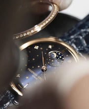 Frederique Constant FC-701NSD3SD4 Slimline Moonphase Stars Manufacture Rose Gold Blue Dial