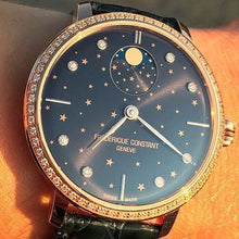 Frederique Constant FC-701NSD3SD4 Slimline Moonphase Stars Manufacture Rose Gold Blue Dial