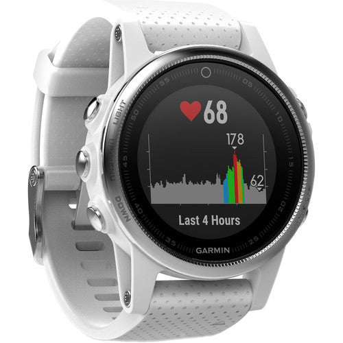Garmin fenix 5S Multi-Sport Training GPS Watch (White, Carrara White Band) 