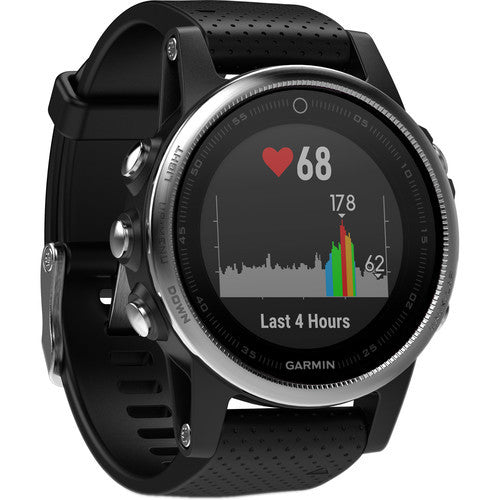 Garmin fenix 5S Multi-Sport Training GPS Watch (Silver, Black Band) 