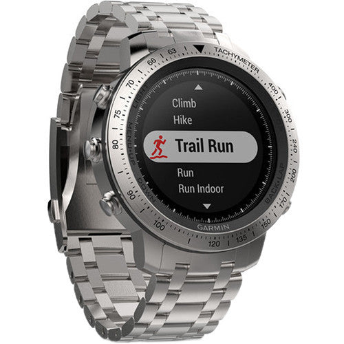 Garmin Fenix Chronos GPS Watch With Brushed Stainless Steel Band 