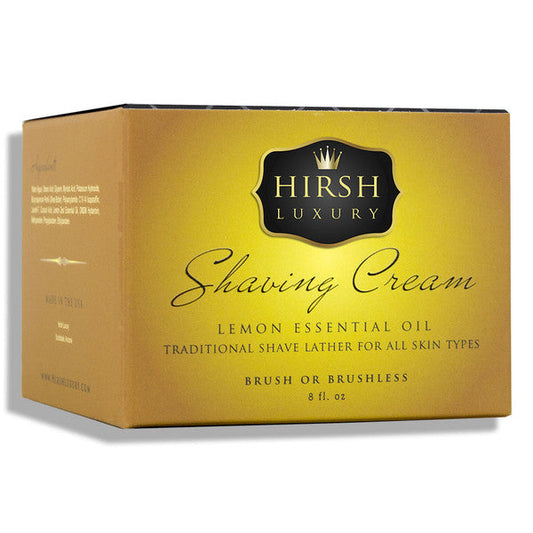 Hirsh Luxury Shaving Cream - Lemon Essential Oil - 8 oz.