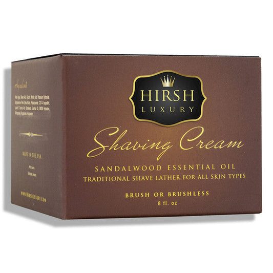 Hirsh Luxury Shaving Cream - Sandalwood Essential Oil - 8 oz.