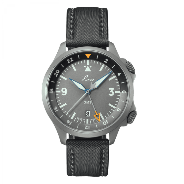 Laco Pilot Watches Special Models FRANKFURT GMT GRAU 862121