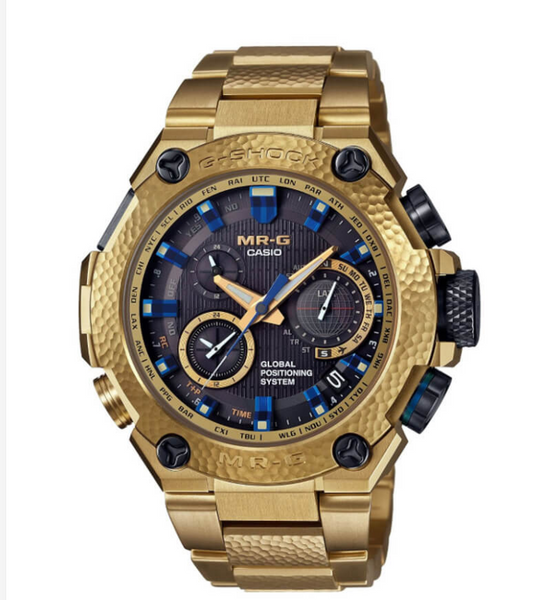Casio G-Shock MR-G GPS Atomic Solar Hybrid MRG-G1000HG Gold Hammer Tone 20th Anniversary Edition