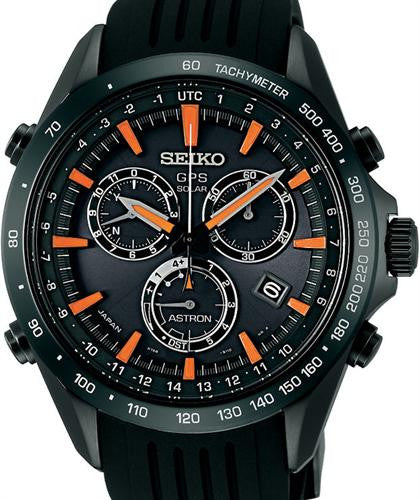 Seiko SSE017 Astron GPS Solar Orange Accents // Pre-Owned